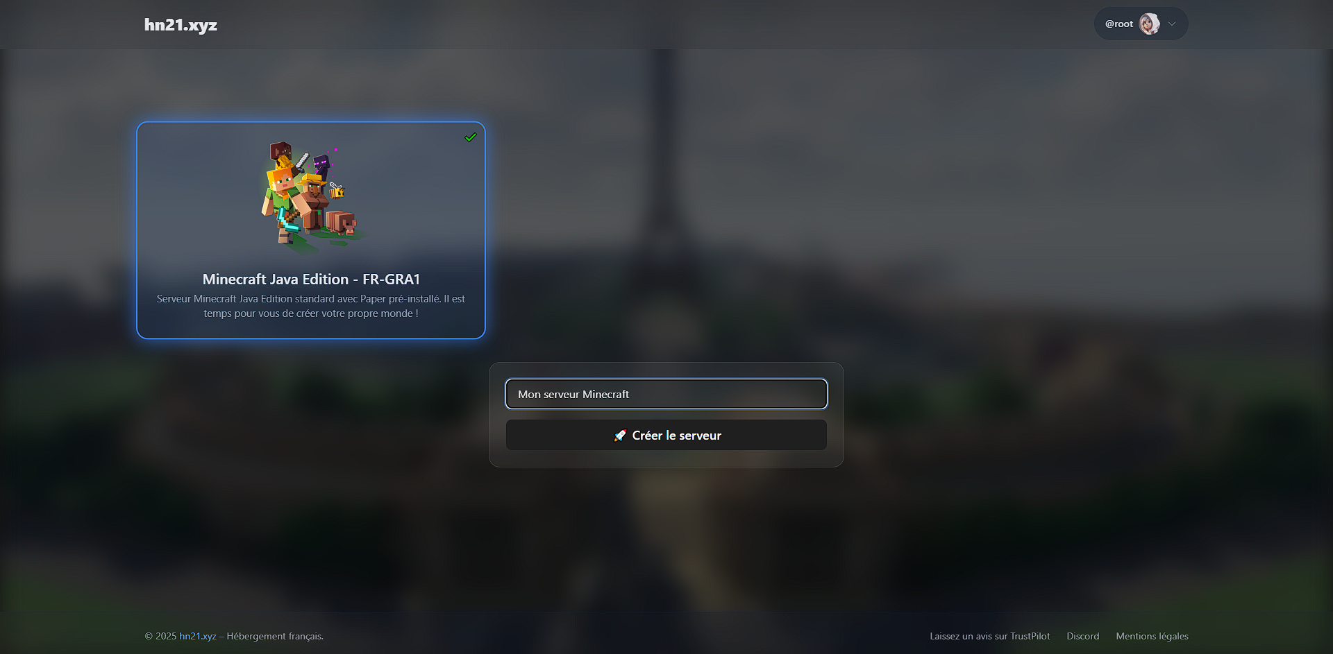 Choix de l'offre Free Tier pour un serveur Minecraft